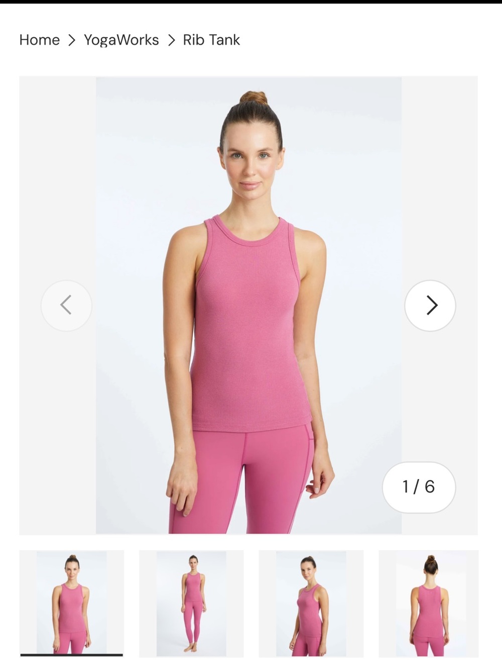YogaWorks Women's Rib Tank Top - Pink